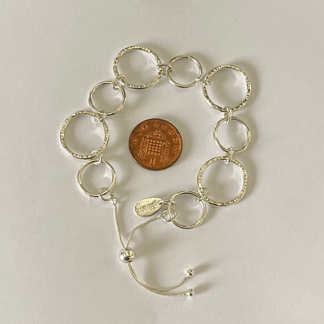 Sterling Silver Textured Link Bracelet