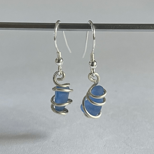 Sea Glass Spiralled Earrings