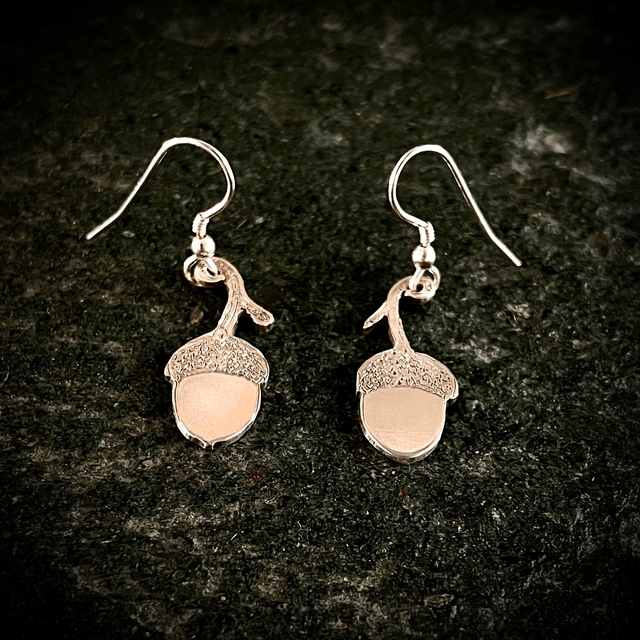 Silver Acorn Earrings.
