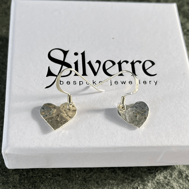 Sterling Silver Hearts With A Hammered Texture