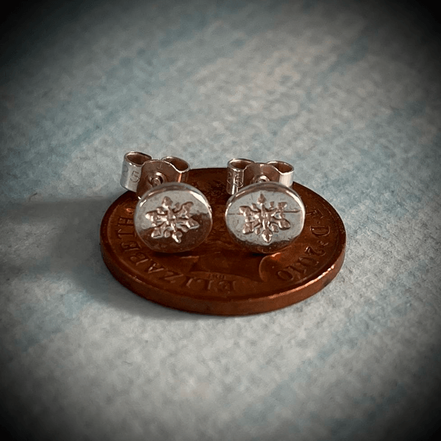 Snowflake Silver Studs.