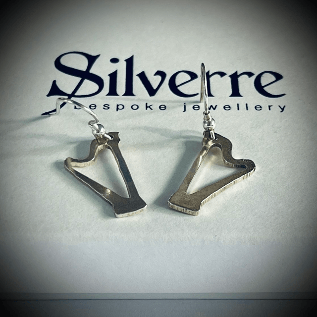 Sterling Silver Harp Earrings.