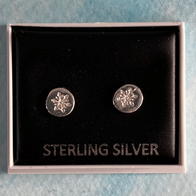 Snowflake Silver Studs.