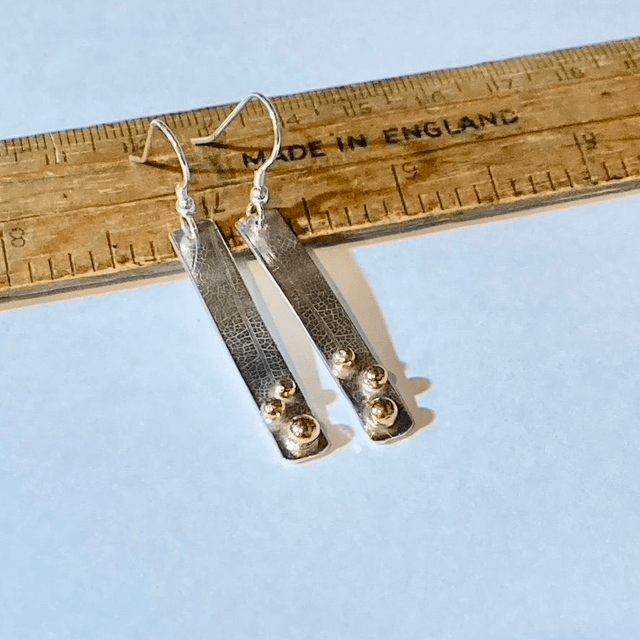 Sterling Silver Earrings with tiny Copper Balls.
