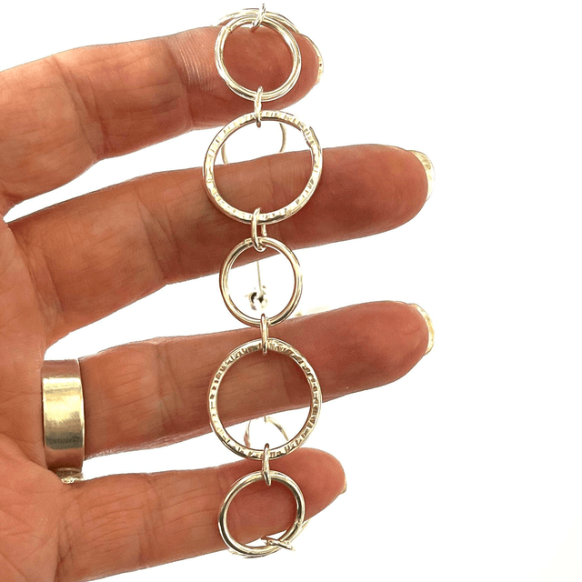 Sterling Silver Textured Link Bracelet