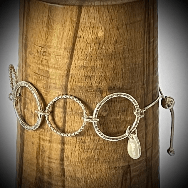 Beaded and Textured Adjustable Link Bracelet