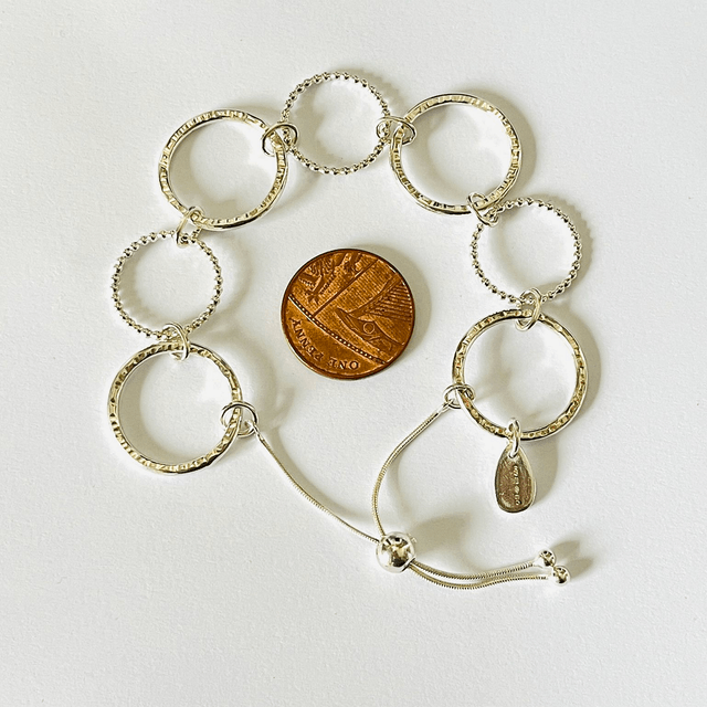 Beaded and Textured Adjustable Link Bracelet