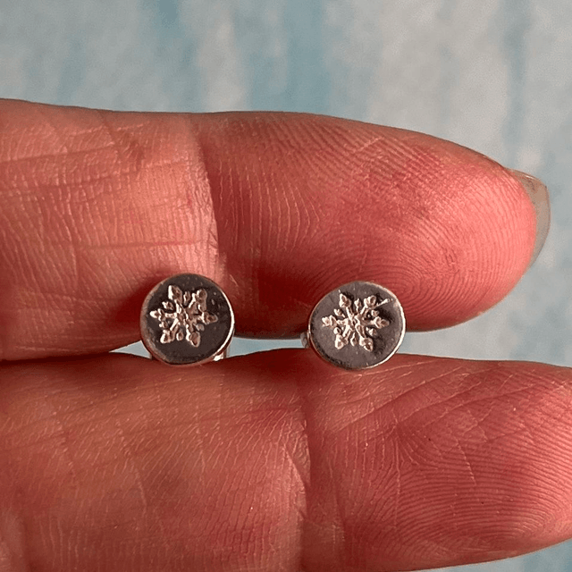 Snowflake Silver Studs.