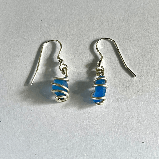 Sea Glass Spiralled Earrings