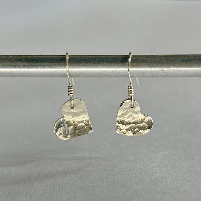 Sterling Silver Hearts With A Hammered Texture