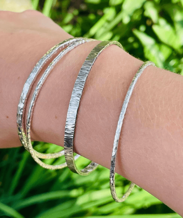Hammered Sterling Silver Bangle