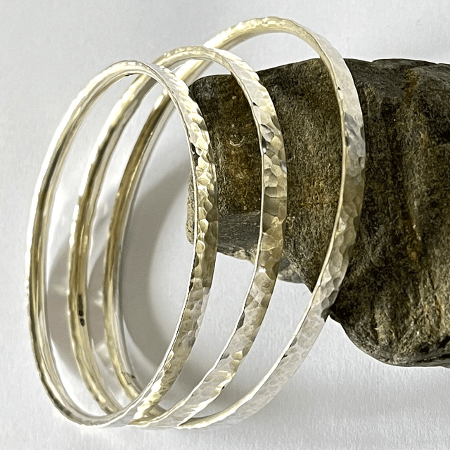 Hammered Sterling Silver Bangle