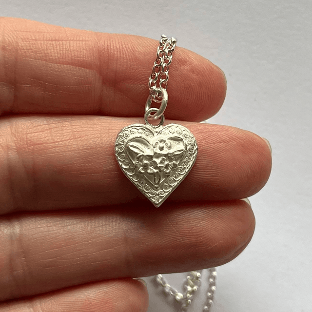 Intricate Silver Heart Pendant