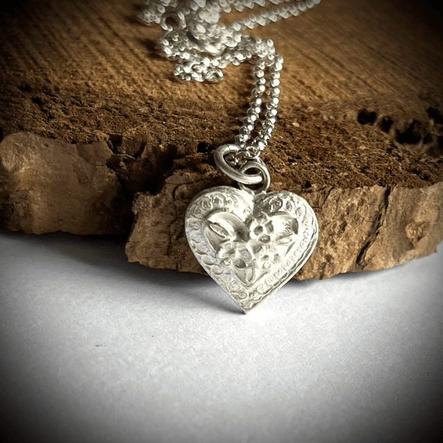 Intricate Silver Heart Pendant