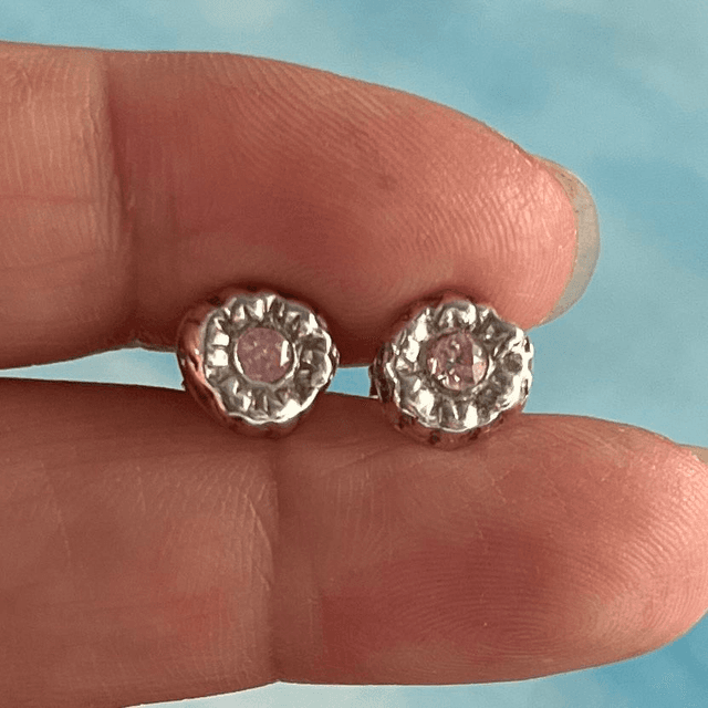Small Silver Flower Stud Earrings.